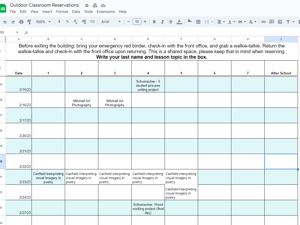 classroom reservations